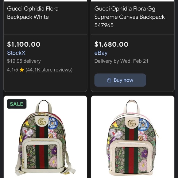 Gucci Ophidia flora web back pack - Picture 6 of 6